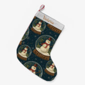 Petite Chaussette De Noël Cute Christmas Snowman Stocking (Devant (Accrochage))