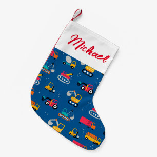 Petite Chaussette De Noël Cute Contruction Movers Pattern