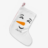 Petite Chaussette De Noël Cute Frosty le Snowman visage souriant (Devant (Accrochage))