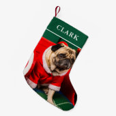 Petite Chaussette De Noël Cute Funny Chien Chien Chien Chiot Animal de compa (Devant (Accrochage))