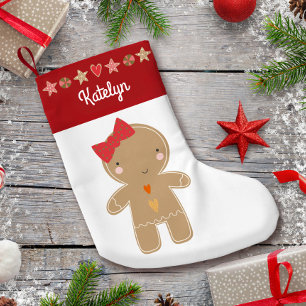 Petite Chaussette De Noël Cute Gingerbread Girl Holiday Cookie Nom de la fro
