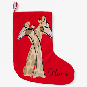 Petite Chaussette De Noël Cute Giraffe Couple Thunder_Cove