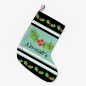 Petite Chaussette De Noël Cute Holly & Berries personnalisée (Devant (Accrochage))