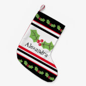 Petite Chaussette De Noël Cute Holly & Berries personnalisée (Devant (Accrochage))
