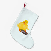 Petite Chaussette De Noël Cute Jaune Canard de Noël Stocker (Devant (Accrochage))