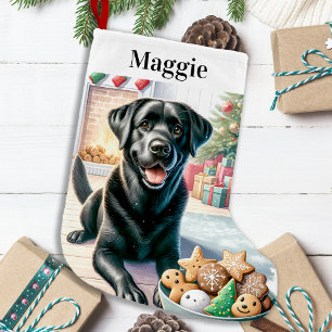 Petite Chaussette De Noël Cute Labrador Retriever Père Noël Cookies Amoureux