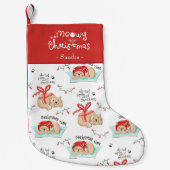 Petite Chaussette De Noël Cute Meowy Christmas Kitty Chat Motif (Devant)
