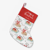 Petite Chaussette De Noël Cute Meowy Christmas Kitty Chat Motif (Devant (Accrochage))