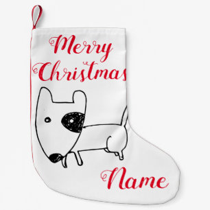 Petite Chaussette De Noël Cute minimaliste chien oeil noir Thunder_Cove
