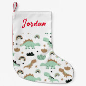 Petite Chaussette De Noël Cute Mint Green Dinosaur Motif (Devant)