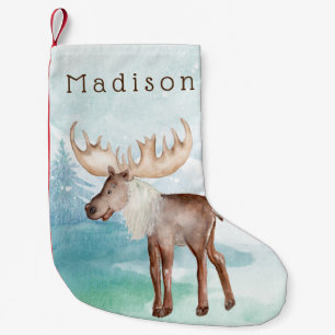 Petite Chaussette De Noël Cute Moose Personnalisée