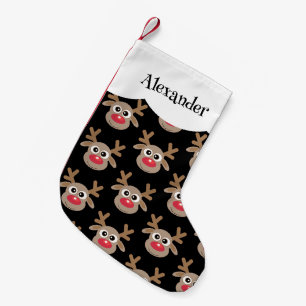 Petite Chaussette De Noël Cute Motif de rennes de dessin noir