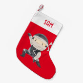 Petite Chaussette De Noël Cute Ninja Guerrier Kids (Devant (Accrochage))
