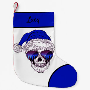 Petite Chaussette De Noël Cute Père Noël Crâne avec verre solaire