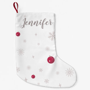 Petite Chaussette De Noël Cute personnalisation Noël blanc Stocking