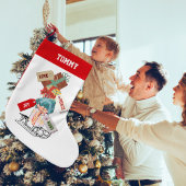 Petite Chaussette De Noël Cute Red and White Winter Wonderland Nom Modèle