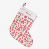 Petite Chaussette De Noël Cute Red Christmas Pattern - Festive & Fun (Devant (Accrochage))