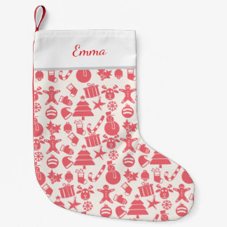Petite Chaussette De Noël Cute Red Christmas Pattern -  Festive & Fun