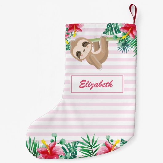 Petite Chaussette De Noël Cute Sloth personnalisée (Dos)