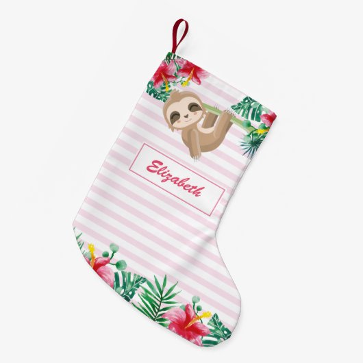 Petite Chaussette De Noël Cute Sloth personnalisée (Devant (Accrochage))