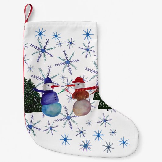Petite Chaussette De Noël Cute Snowman (Devant)
