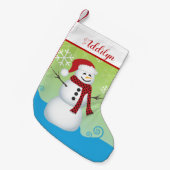 Petite Chaussette De Noël Cute Snowman avec chapeau de Santa (Devant (Accrochage))