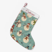 Petite Chaussette De Noël Cute Snowman Christmas Stocking (Devant (Accrochage))