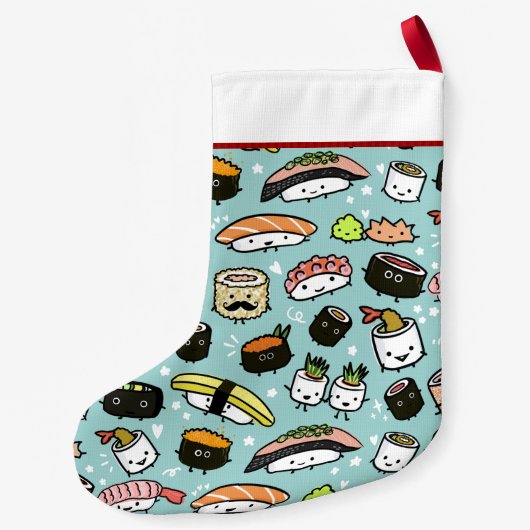 Petite Chaussette De Noël Cute Sushi Motif Funny Kawaii Nourriture Fêtes de (Dos)