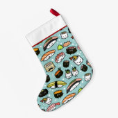 Petite Chaussette De Noël Cute Sushi Motif Funny Kawaii Nourriture Fêtes de (Dos (Accrochage))