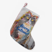 Petite Chaussette De Noël Cute Tuxedo Chat Merry Catsmus Stocker de Noël (Devant (Accrochage))