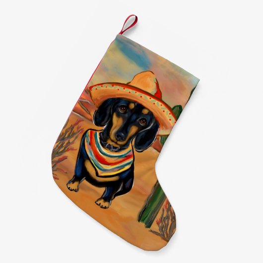 Petite Chaussette De Noël Dachshund (Devant (Accrochage))