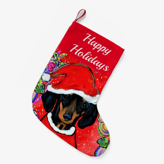 PETITE CHAUSSETTE DE NOËL DACHSHUND (Devant (Accrochage))