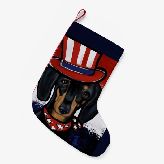 Petite Chaussette De Noël Dachshund (Devant (Accrochage))