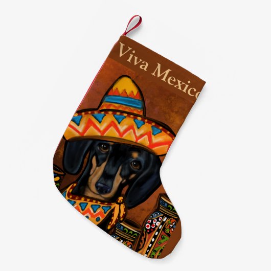 Petite Chaussette De Noël Dachshund (Devant (Accrochage))