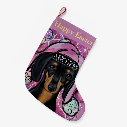 Petite Chaussette De Noël Dachshund   (Devant (Accrochage))