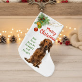 Petite Chaussette De Noël Dachshund d'amour à long-haïred