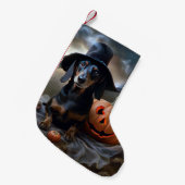 Petite Chaussette De Noël Dachshund Halloween effroi (Devant (Accrochage))