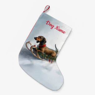 Petite Chaussette De Noël Dachshund hiver neige de Noël