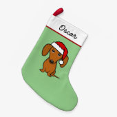 Petite Chaussette De Noël Dachshund Père Noël Cute Wiener Chien (Devant (Accrochage))