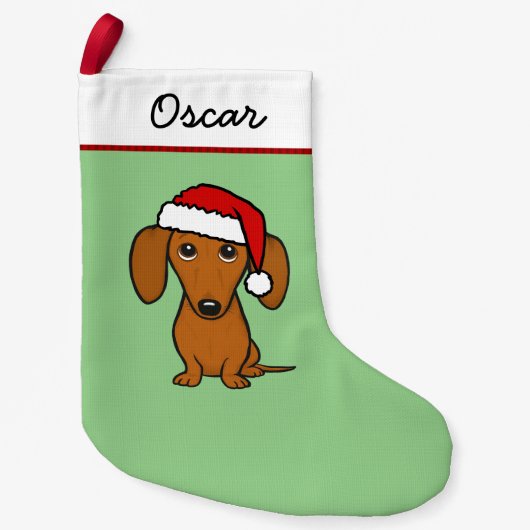 Petite Chaussette De Noël Dachshund Père Noël Cute Wiener Chien (Devant)