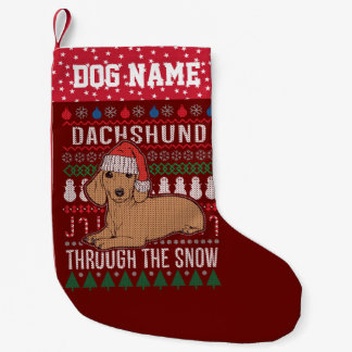 Petite Chaussette De Noël Dachshund Personnalisé À Travers La Fête De La Nei