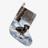 Petite Chaussette De Noël Dachshund Qu'Il Neige Noël (Devant (Accrochage))