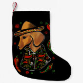 Petite Chaussette De Noël Dachshund Rouge   (Devant)