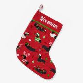 Petite Chaussette De Noël Dachshunds mignons Rouge (Devant (Accrochage))