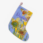 Petite Chaussette De Noël Daffodil Aquarelle Fleurs Nom Floral Stocking (Devant (Accrochage))