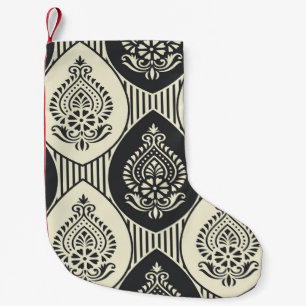 Petite Chaussette De Noël Damas asiatiques traditionnelles, motif sans soudu