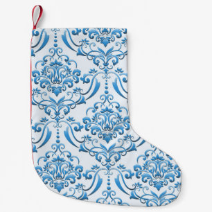 Petite Chaussette De Noël Damas Classique : Arrière - plan Luxueux sans Seam
