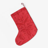 Petite Chaussette De Noël Damas rouge (Dos (Accrochage))