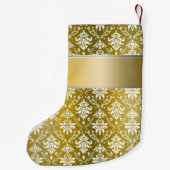 Petite Chaussette De Noël Damassé d'or/jaune de monogramme (Dos)