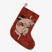 Petite Chaussette De Noël Dancing Pig Antique Cute Danseuse (Devant (Accrochage))